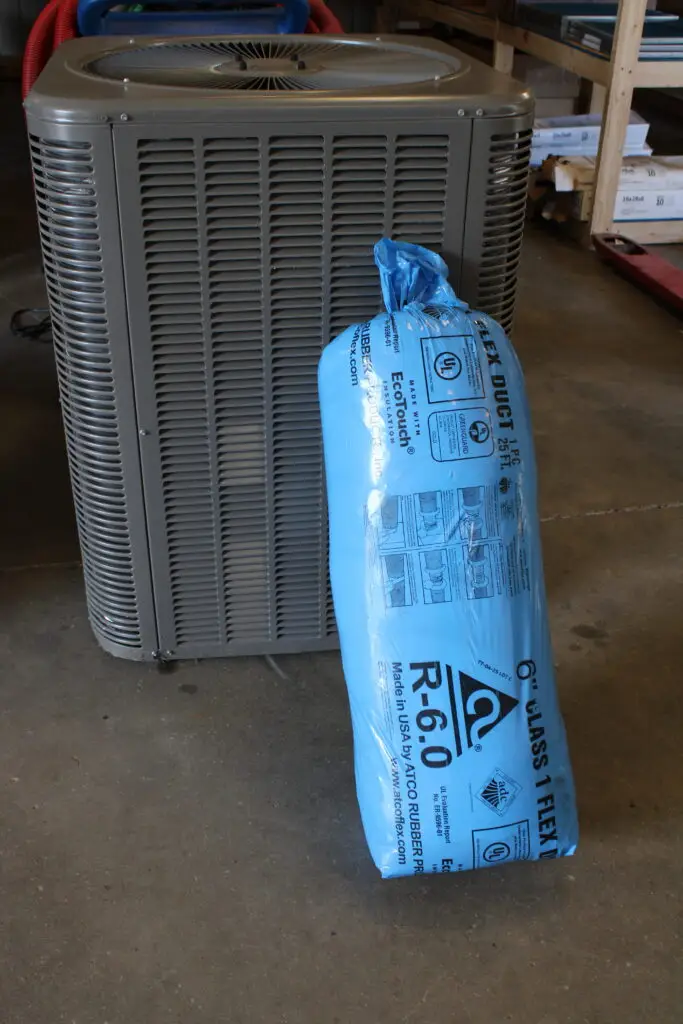 Hvac unit with flexible insulated duct